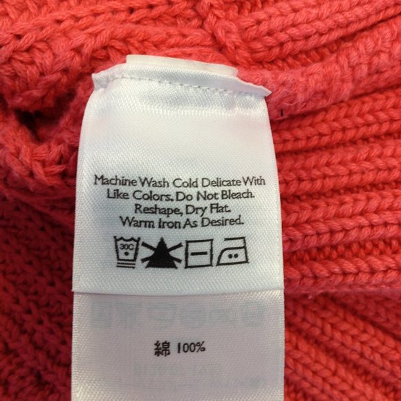 Eddie Bauer Coral Pink 3 Button Cropped Cardigan Sweater - Picture 12 of 13